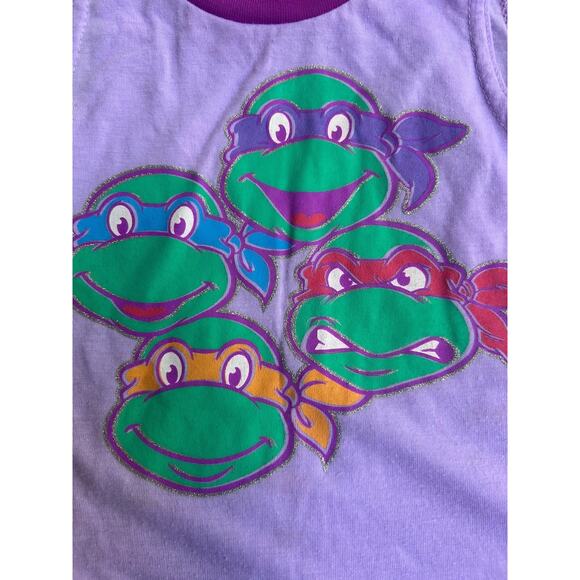 Vtg Girl Ninja Turtle Tank Purple Lilac 4T Nickelodeon - Picture 4 of 8